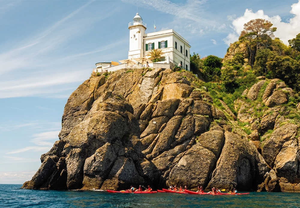 Kajakfahren und Schnorcheln mit Aperitif zwischen Camogli und Portofino